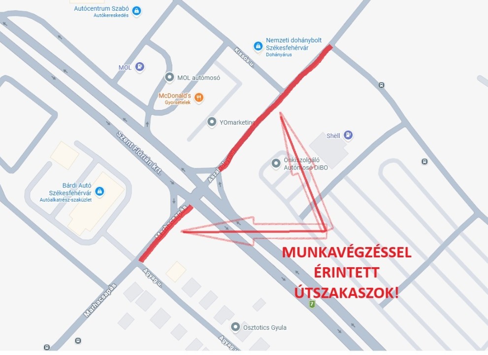 Gázvezeték-felújítási munkálatok kezdődnek hétfőn az Aszalvölgyi úton